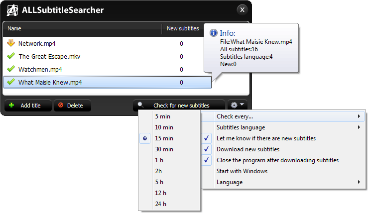 ALLSubtitleSearcher Screenshot