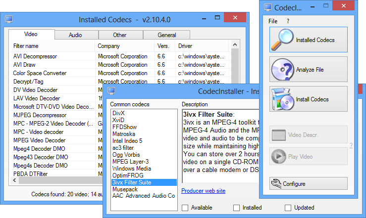 CodecInstaller Screenshot