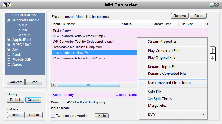 WM Converter Screenshot