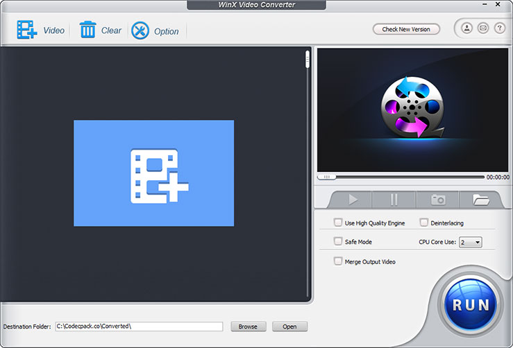 WinX Video Converter Screenshot