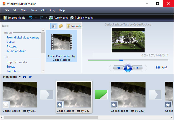 Windows Live Movie Maker Screenshot