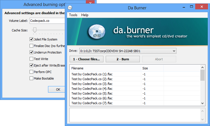 daBurner Screenshot