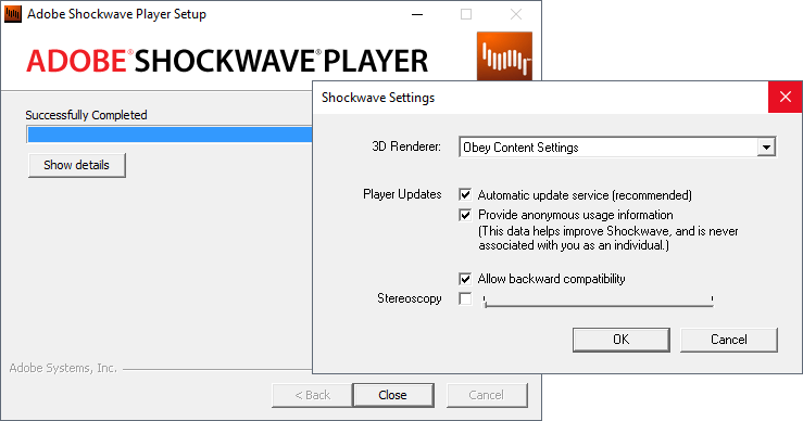 Adobe Shockwave Player Screenshot