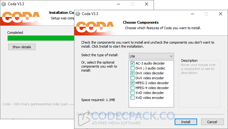 Coda Codec Pack Screenshot