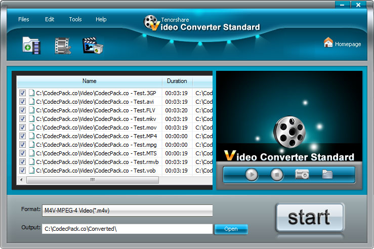 Tenorshare Video Converter Standard Screenshot