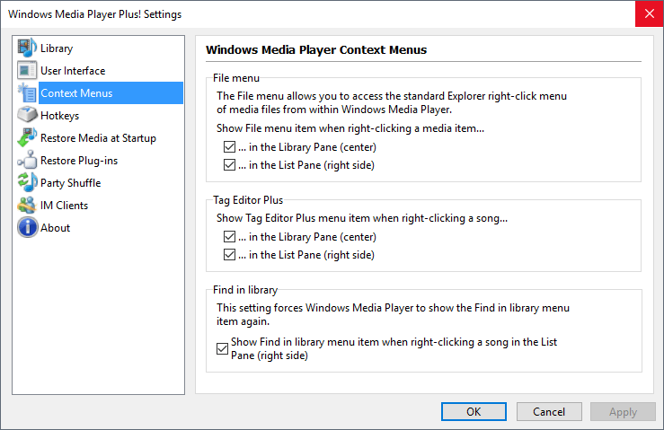 Windows Media Player Plus! Screenshot